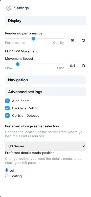 Current Settings panel for a signed-in viewer who does not own the asset